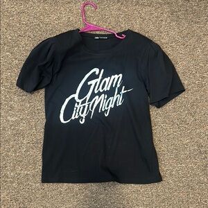 Black Graphic Tee with White Text